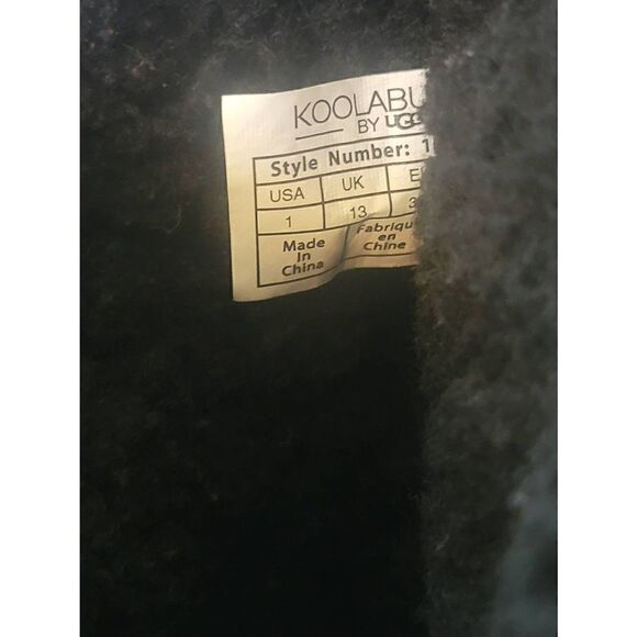 Koolaburra By Ugg Girl's Black Suede Leather Bow Winter Boots Size 1 - Picture 5 of 6